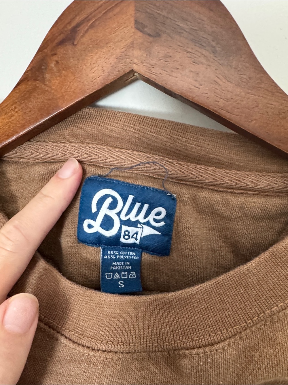 Blue 84 Brown 'Sota' Crewneck Sweatshirt with Cream Script - Picture 3 of 5